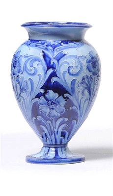 Lot 1030 - A Macintyre Moorcroft Florian Ware "Daisy" Vase, in typical blues, printed Florian ware brown mark