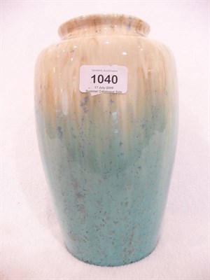 Lot 1040 - A Ruskin Pottery Crystalline Glaze Vase, in tones of cream and green, impressed Ruskin England,...