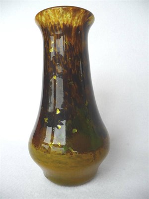 Lot 1062 - A Daum Adventurine Vase, mottled yellow, orange, brown, and green body with foil inclusions,...