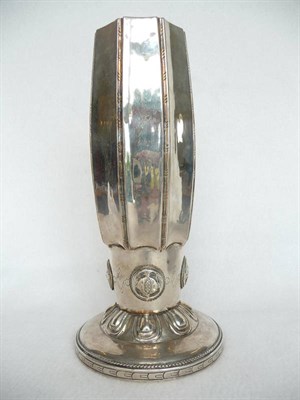 Lot 1074 - An Arts & Crafts Electro-Plated Vase, designed by Edward Spencer (1872-1938), of octagonal...