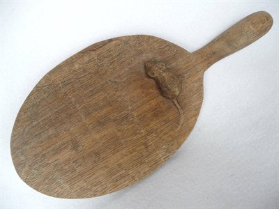 Lot 1090 - A Robert "Mouseman" Thompson Oak Cheese Board, with carved mouse signature on the board (not on the