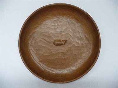 Lot 1096 - A Robert "Mouseman" Thompson Oak Fruit Bowl, tooled on the interior and exterior, with carved mouse