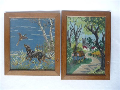 Lot 1099 - Two Robert "Mouseman" Thompson Oak Picture Frames, with oak backs, with recessed carved mouse...