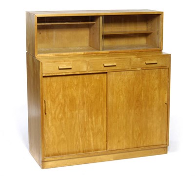 Lot 1131 - A Birch Plywood and Birch Sideboard, designed by Alvar Aalto, the glazed upper section...