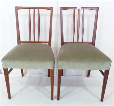 Lot 1133 - A Set of Six 1960's Mahogany Dining Chairs, designed by Gordon Russell, with rail backs, on...