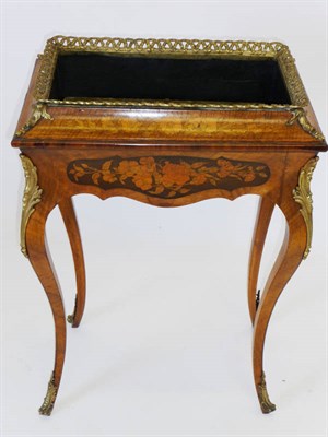 Lot 1183 - A Louis XV Style Walnut, Tulipwood and Marquetry Plant Table, late 19th century, the gilt metal...