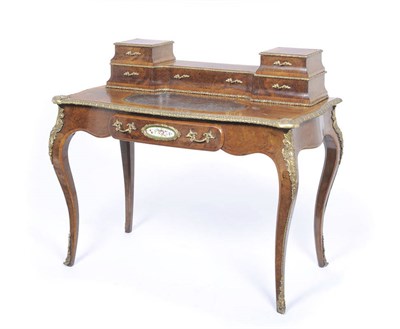 Lot 1188 - A Louis XV Style Walnut, Tulipwood and Gilt Metal Mounted Writing Desk, the superstructure of...