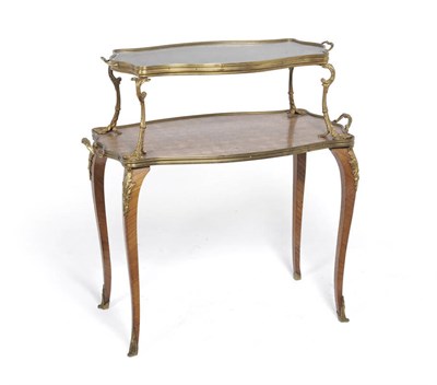 Lot 1195 - A 19th Century Louis XV Style Parquetry and Gilt Metal Mounted Etagere, the removable glass...