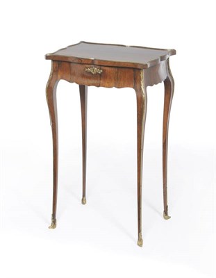 Lot 1196 - A 19th Century Louis XVI Style Rosewood Side Table, the gilt metal mounted shaped top above a...