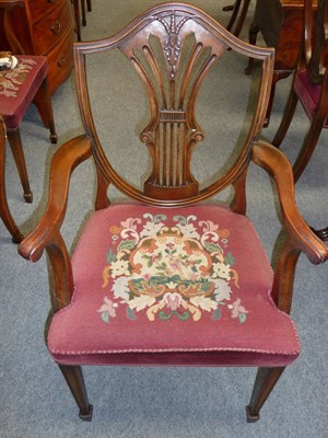 Lot 1199 - A Set of Eight Mahogany Dining Chairs, in George III Style, including two carvers, each with...