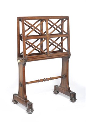 Lot 1224 - A Rosewood Folio Stand, mid 19th century, the trellis shaped framed wings on standard end...