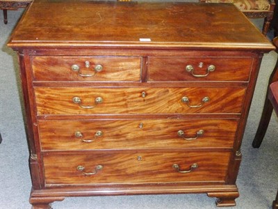 Lot 1266 - A George III Mahogany Chest of Drawers, with a moulded top over two short and three long...