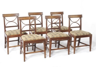 Lot 1312 - A Set of Six George IV Mahogany Dining Chairs, the slightly curved top rail between fluted uprights