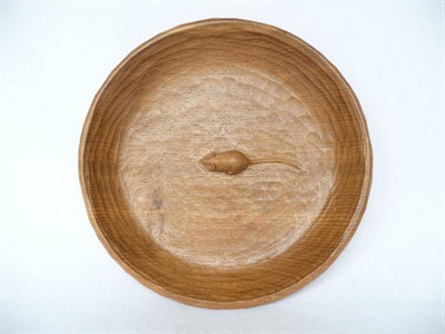 Lot 1101A - A Robert "Mouseman" Thompson Oak Fruit Bowl, with carved mouse signature to the interior, 29.5cm