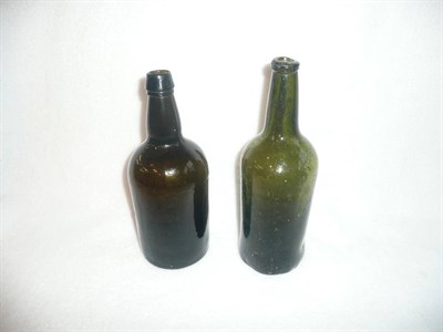 Lot 16 - A Wine Bottle, Three-Part Ricketts Mould, circa 1825, 24cm high; and An English Wine Bottle,...