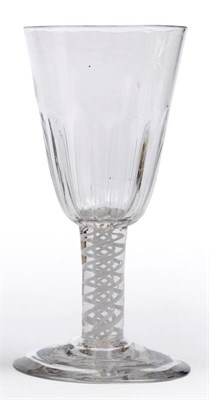 Lot 34 - A Goblet, circa 1770, the round funnel bowl with basal flutes, on a double series opaque twist stem