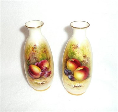 Lot 73 - A Matched Pair of Royal Worcester Porcelain Fruit Painted Vases, Edward Townsend and Harry...