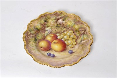 Lot 84 - A Royal Worcester Porcelain Fruit Painted Dessert Plate, John Freeman, mid 20th century, with...