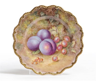 Lot 85 - A Royal Worcester Porcelain Fruit Painted Cabinet Plate, Harry Ayrton, mid 20th century, with...