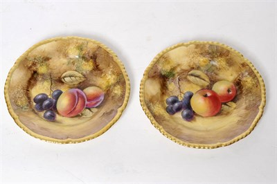 Lot 86 - A Pair of Royal Worcester Porcelain Fruit Painted Tea Plates, John Smith, mid 20th century, each of