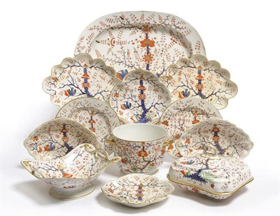 Lot 99 - A Bloor Derby Porcelain Imari Pattern One Hundred and Twenty Piece Dinner Service, circa 1820,...