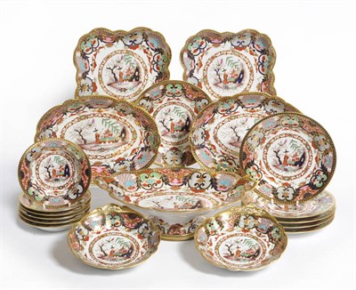 Lot 117 - A Flight, Barr & Barr Worcester Porcelain Nineteen Piece Dessert Service, circa 1805-1810, each...