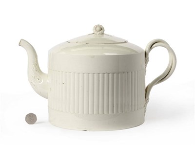 Lot 120 - A Creamware Pottery Punch Pot, probably Leeds (Rothwell), circa 1775, cylindrical, the slightly...