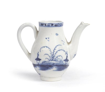 Lot 121 - An English Blue and White Porcelain Miniature Coffee Jug, perhaps Lowestoft, circa 1775,...