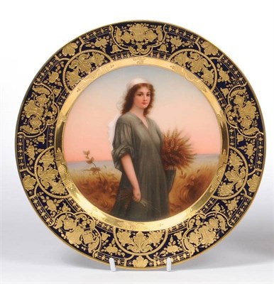 Lot 135 - A French Porcelain "Vienna" Portrait Painted Cabinet Plate, Martial Redon, Limoges, circa 1880,...