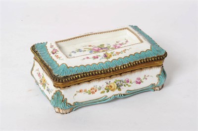 Lot 137 - A French Porcelain and Ormolu Mounted Floral Table Casket, 19th century, of rococo revival form, of