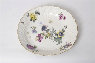 Lot 143 - A Meissen Porcelain Osier Moulded Dessert Dish, circa 1770, of fluted shaped circular form,...