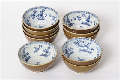 Lot 159 - A Set of Ten Chinese Blue and White Export Porcelain "Batavian" Bowls, circa 1720-30, each circular