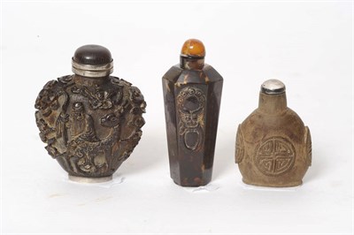 Lot 174 - A Tortoiseshell Veneered Snuff Bottle, late 19th/early 20th century, of tapered hexagonal form...