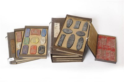 Lot 201 - A Collection of Chinese Ink Cakes, early 20th century, comprising eighteen polychrome examples cast