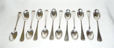 Lot 235 - A Set of Twelve George VI Old English Thread Pattern Dessert Spoons, maker's mark RC, London...