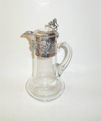 Lot 261 - A Victorian Claret Jug, John Figg, London 1865, the plain glass cylindrical body with...