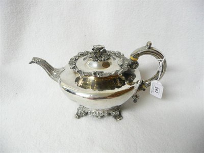 Lot 267 - A Victorian Teapot, Joseph & John Angel, London 1837, of compressed cushion form, the domed...