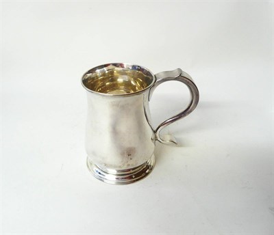 Lot 292 - A George II Provincial Mug, Isaac Cookson, Newcastle 1754, of plain baluster form with scroll...