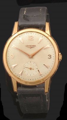 Lot 324 - An 18ct Gold Wristwatch, signed Longines, 1964, (calibre 30L) 17-jewel lever movement numbered...