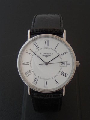 Lot 331 - A Stainless Steel Calendar Centre Seconds Quartz Wristwatch, signed Longines, circa 2005,...