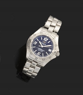 Lot 340 - A Lady's Stainless Steel Calendar Centre Seconds Quartz Wristwatch, signed Breitling, Model:...