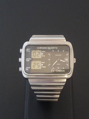 Lot 373 - A Stainless Steel Digital Chronograph Quartz Wristwatch Created for the 1975 Summer Olympic...