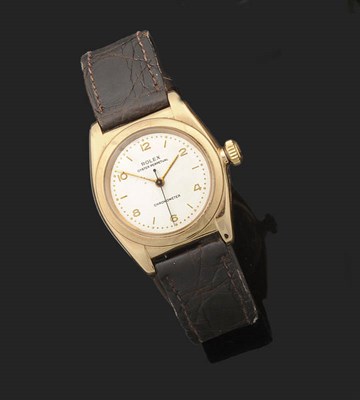 Lot 379 - A 9ct Gold Automatic Centre Seconds Wristwatch. signed Rolex, Oyster Perpetual, Chronometer, so...