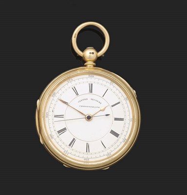 Lot 403 - An 18ct Gold Open Faced Chronograph Lever Pocket Watch, retailed by J Harris & Sons,...