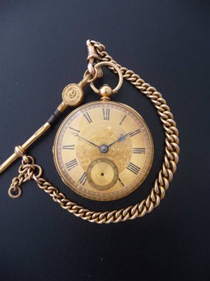 Lot 412 - An 18ct Gold Open Faced Lever Pocket Watch, retailed by W S Jones, 2 Knowsley St, Bolton, 1872,...