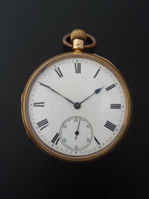 Lot 414 - An 18ct Gold Open Faced Keyless Lever Pocket Watch, signed John Poole, 57 Fenchurch Street, London