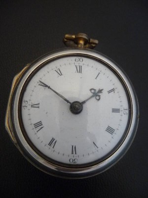 Lot 422 - A Silver Gilt Pair Cased Verge Pocket Watch, Tillinghast, Liverpool, No.663, 1781, gilt fusee verge