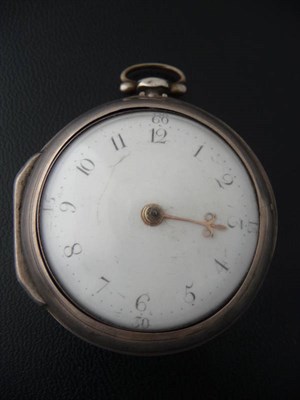 Lot 423 - A Silver Pair Cased Verge Pocket Watch, signed Willm Brooke, London, No.1784, 1783, gilt fusee...