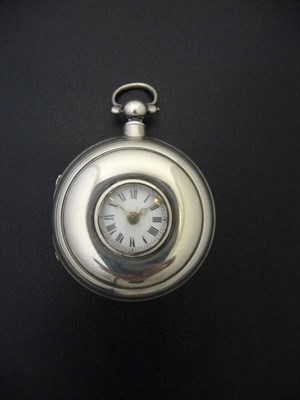 Lot 424 - A Silver Half Hunting Pair Cased Verge Pocket Watch, signed Richd Webb, Brecon, No.55853, 1878,...