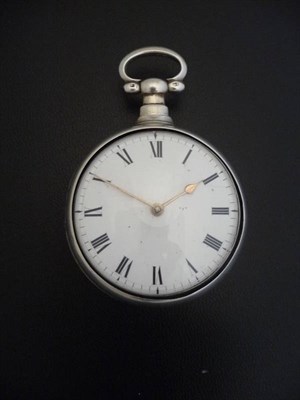 Lot 426 - A Silver Pair Cased Verge Pocket Watch, signed T C Skarratt, Kington, No.10547, 1811, gilt...